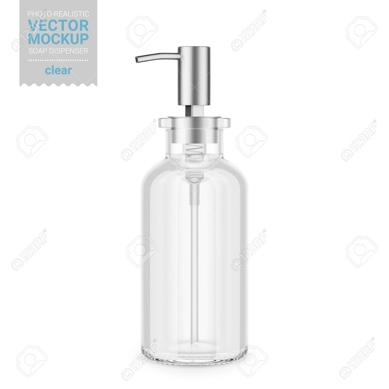 Download Clear Glass Soap Dispenser Bottle Editable Glass Liquid And Royalty Free Cliparts Vectors And Stock Illustration Image 142211680