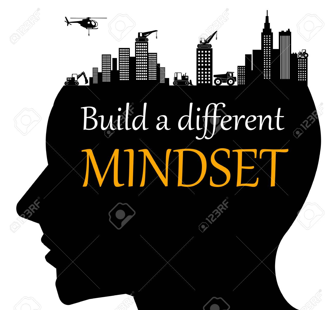 Different Mindset With Human Silhouette Stock Photo, Picture and Royalty  Free Image. Image 141772749., image size:1300x1207