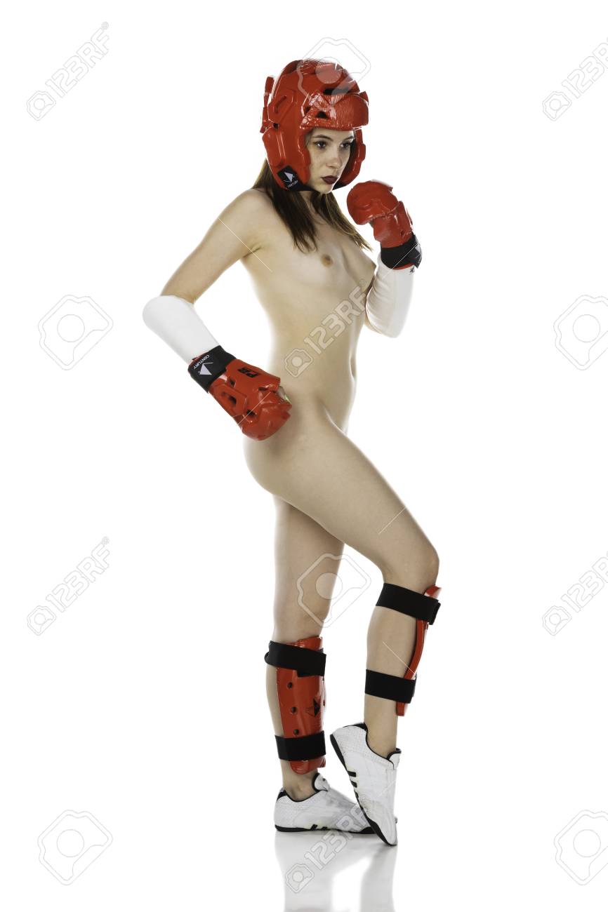 Nude Woman In Protective Gear For Martial Arts, Karate, Taekwondo, Or  Ultimate Fighting (such As UFC Or MMA). Stock Photo, Picture and Royalty  Free Image. Image 110739603.