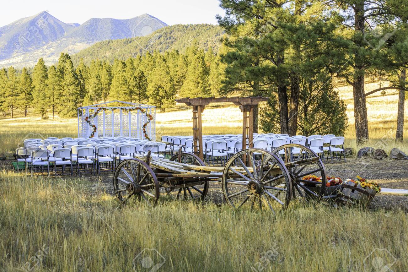 Beautiful Setting For An Outdoor Wedding In Flagstaff Arizona Stock Photo Picture And Royalty Free Image Image 143786434