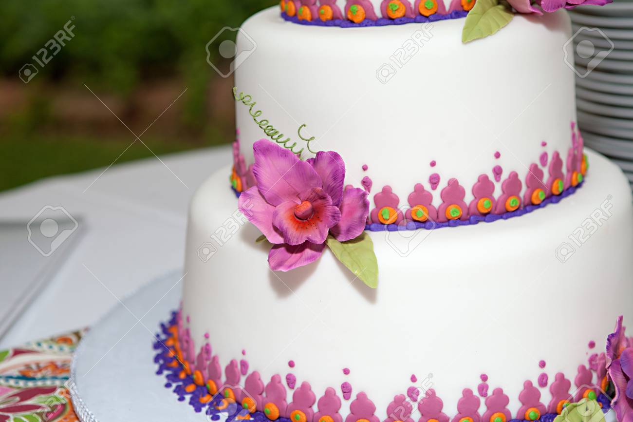 Beautiful Wedding Cake An American Wedding Tradition Stock Photo
