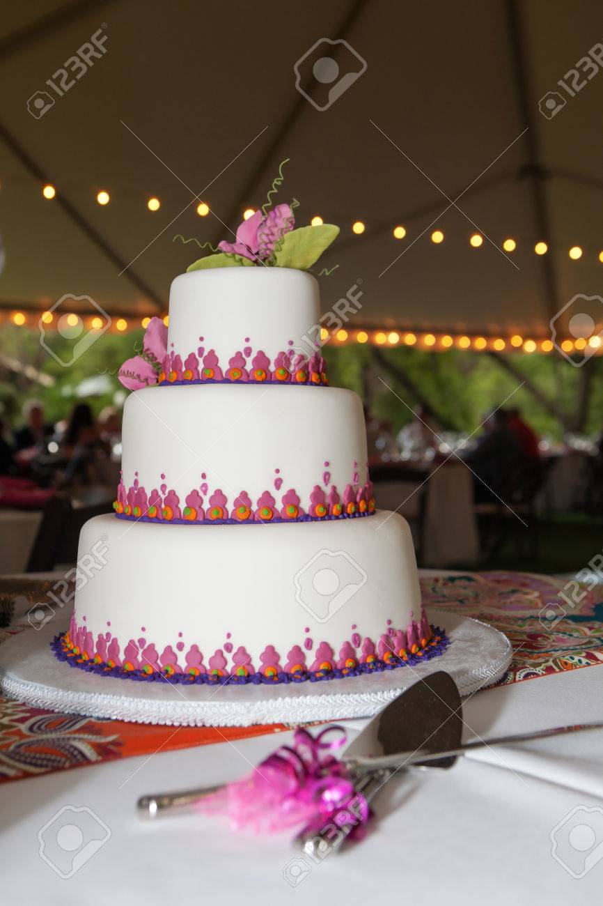 Beautiful Wedding Cake An American Wedding Tradition Stock Photo