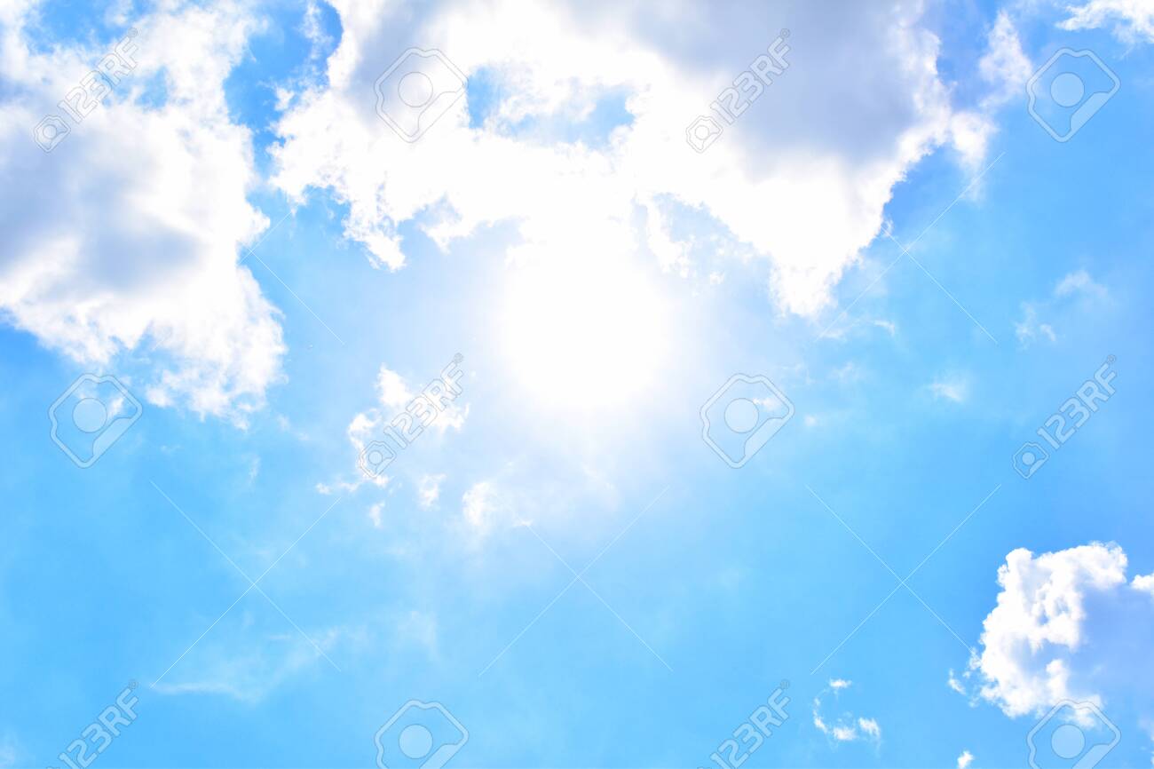 View of beautiful blue sky with clouds - Photo, image size:1300x866