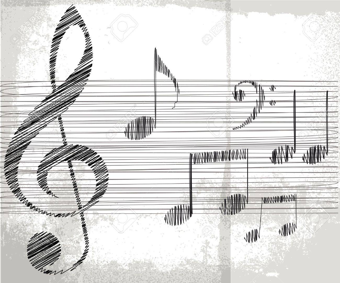 Sketch Of Music Notes. Vector Illustration Royalty Free SVG, Cliparts,  Vectors, and Stock Illustration. Image 11487029.