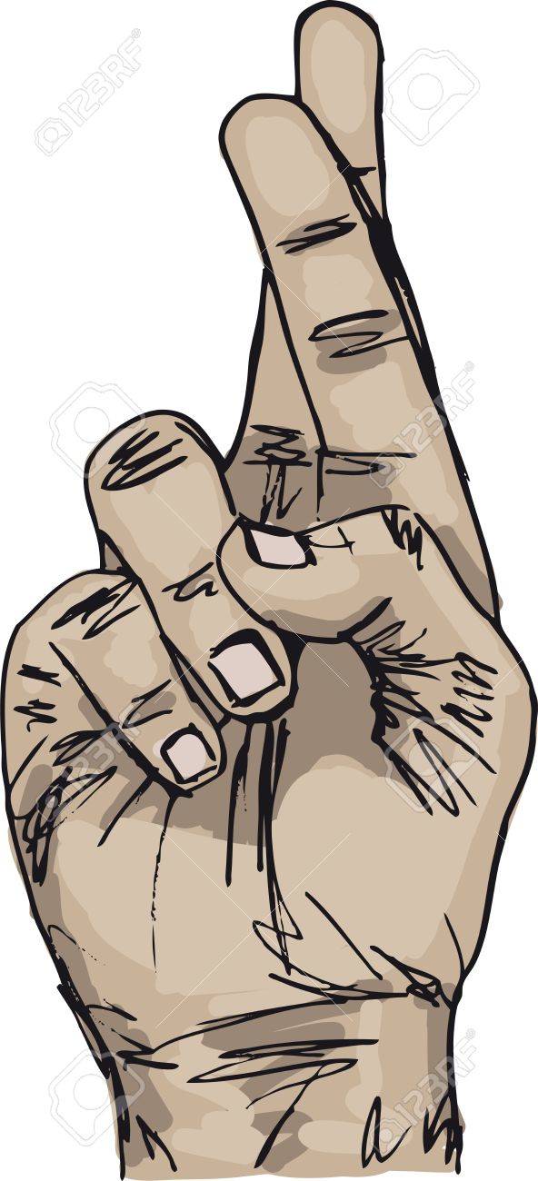 手の指をクロス ベクター イラスト スケッチのイラスト素材 ベクタ Image