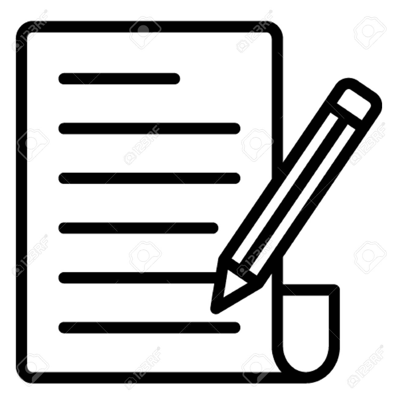 Copywriting Document Paper And Pencil Script Writing Writing Pad Writing Paper Icon Illustration Editable Stationary Study Official Material Or Equipment Isolated Vector Icon Which Can Easily Modify Or Edit Lizenzfrei Nutzbare Vektorgrafiken