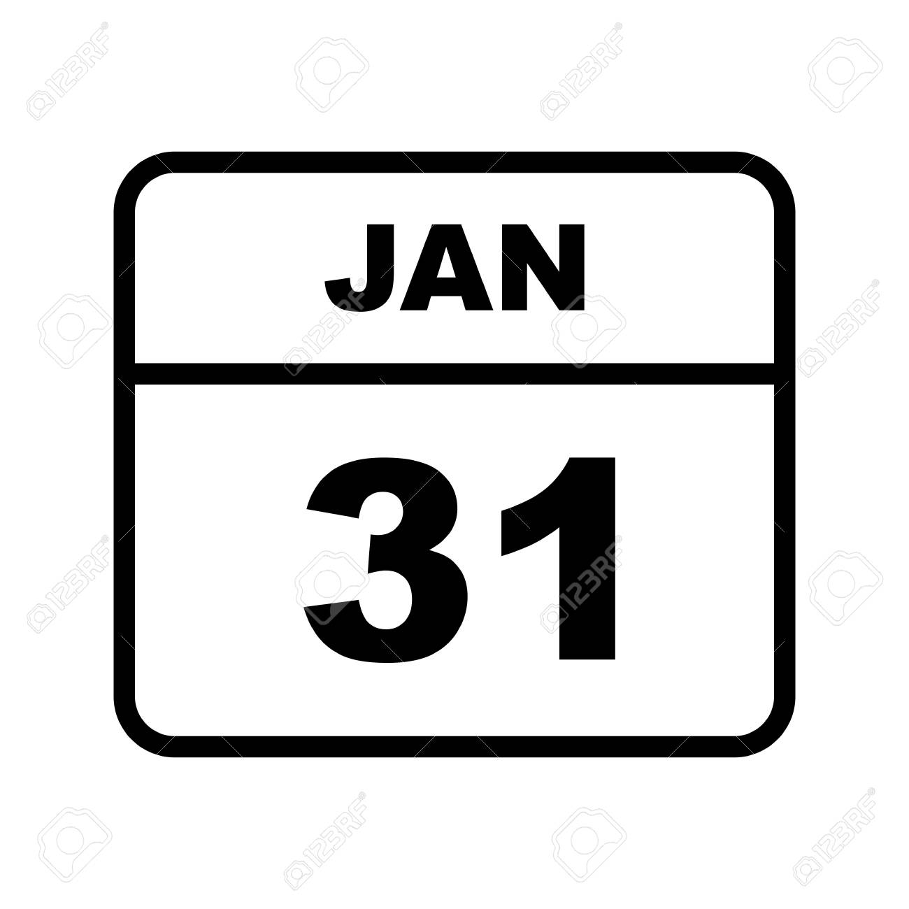 January 31st Date On A Single Day Calendar Royalty Free Cliparts Vectors And Stock Illustration Image 124675305