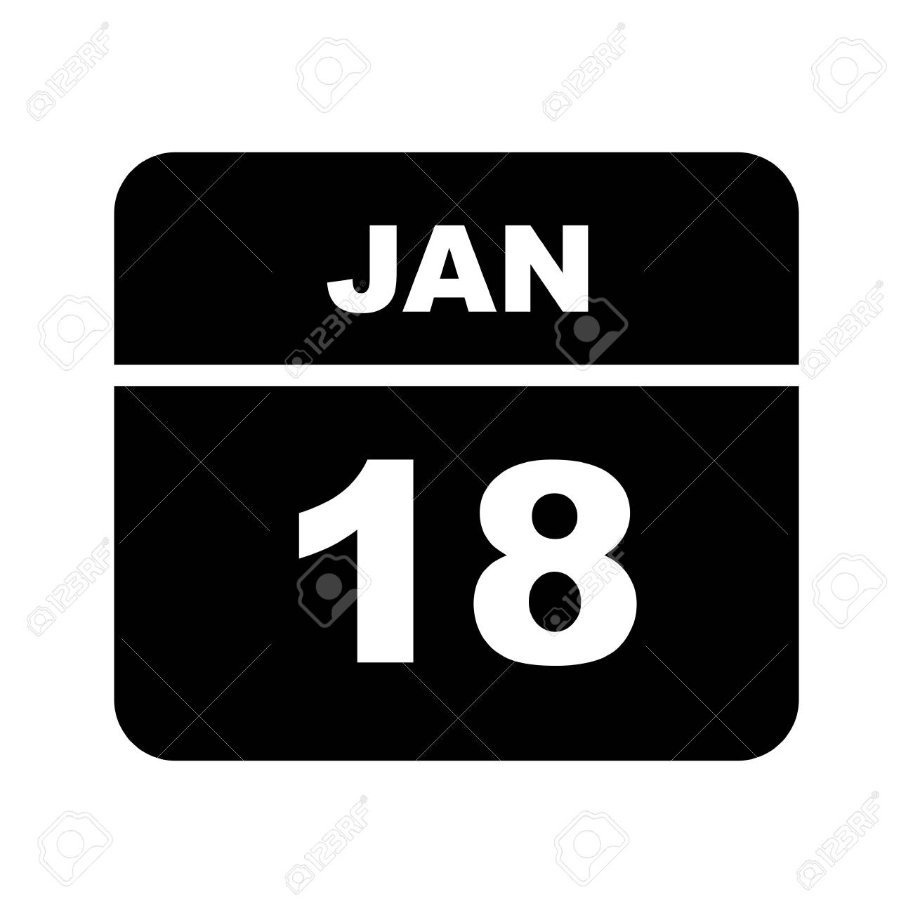 January 18th Date On A Single Day Calendar Royalty Free SVG, Cliparts,  Vectors, and Stock Illustration. Image 124675348.