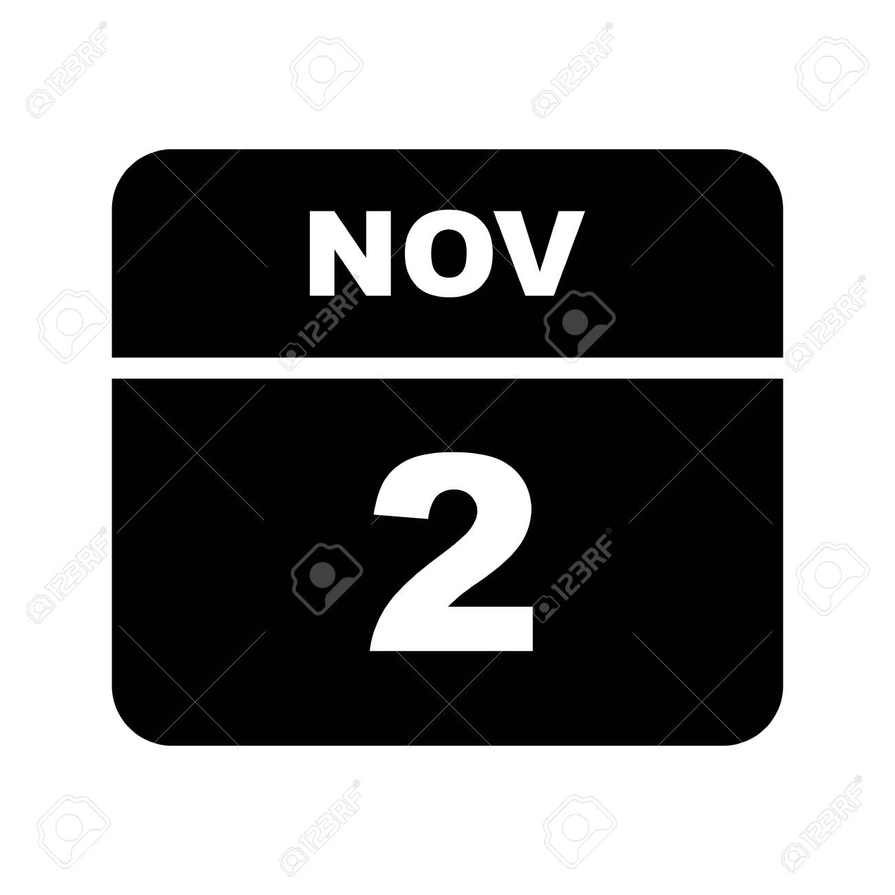 November 2nd Date On A Single Day Calendar Royalty Free SVG, Cliparts,  Vectors, and Stock Illustration. Image 124434222.