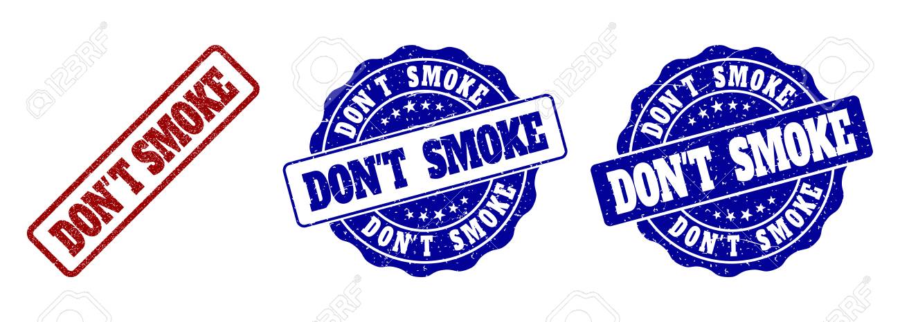 DON'T SMOKE grunge stamp seals in red and blue colors. Vector DON'T SMOKE signs with grunge surface. Graphic elements are rounded rectangles, rosettes, circles and text titles. - 127101049 DON'T SMOKE grunge stamp seals in red and blue colors. Vector DON'T SMOKE signs with grunge surface. Graphic elements are rounded rectangles, rosettes, circles and text titles. - 127101049