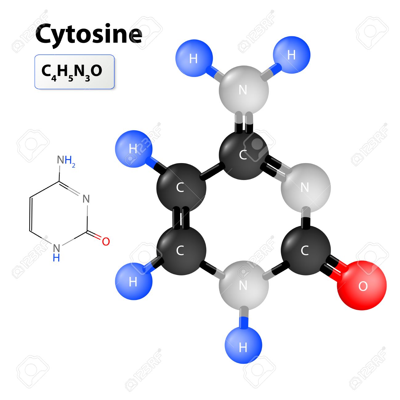 cytosine molecular structure chemical structural formula and