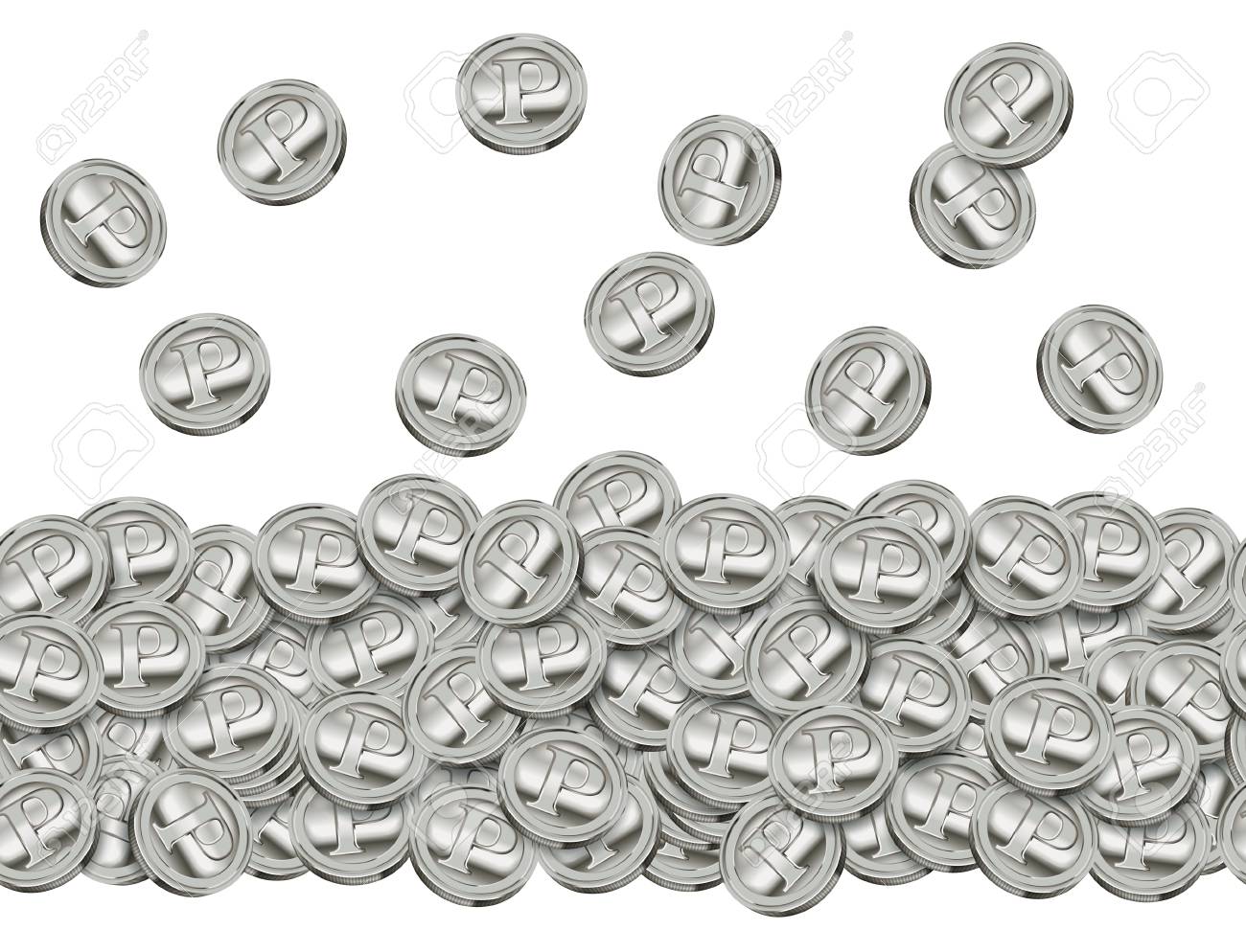 コイン、銀の連続イラストの写真素材・画像素材 Image 31278537