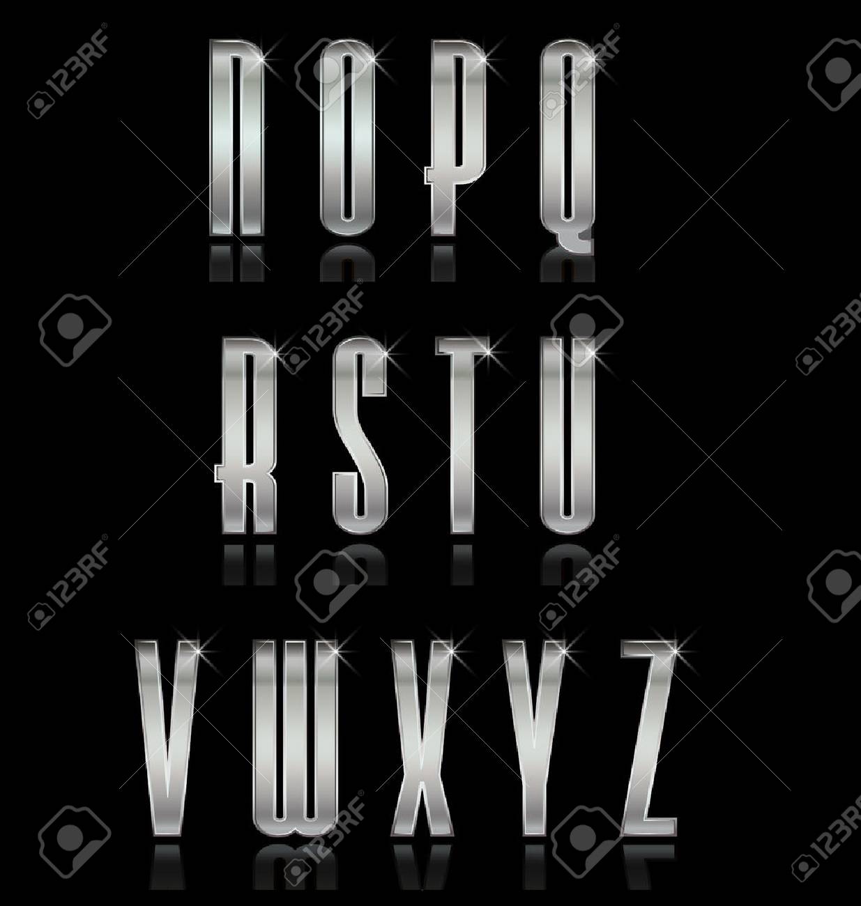 銀文字グループ セット高級 Vip のエリートのベクトル文字の概念 のイラスト素材 ベクタ Image