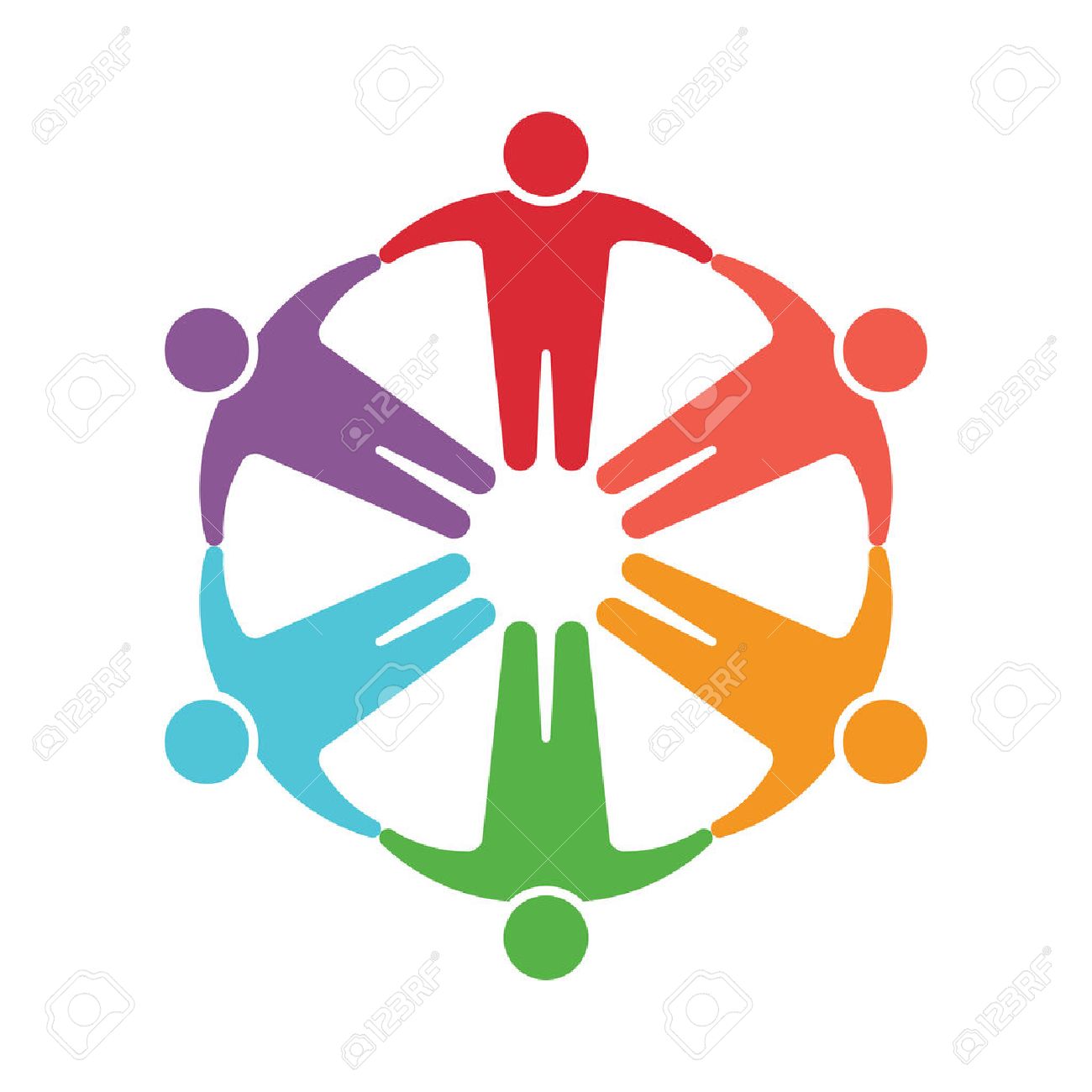 people logo group of six persons royalty free cliparts vectors