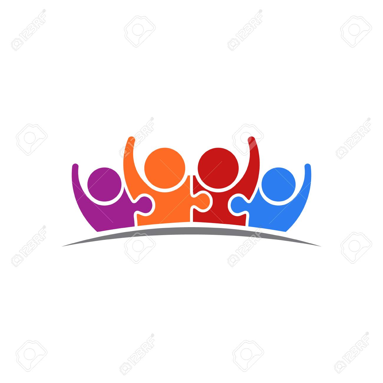 people puzzle connected team