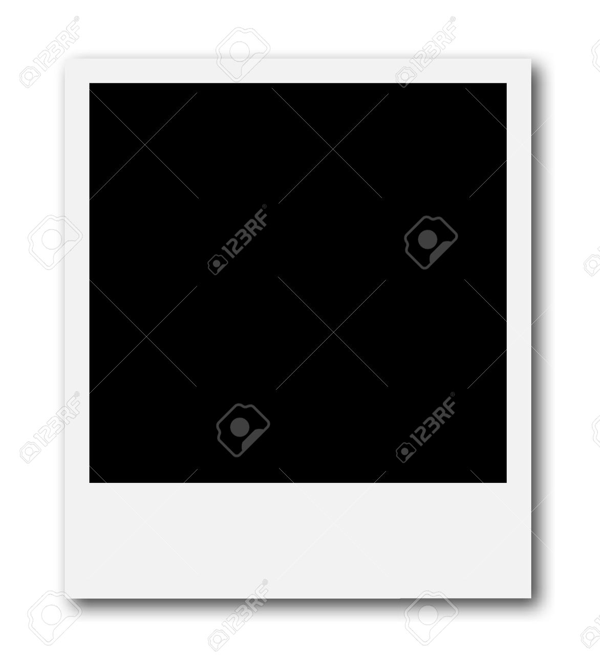 a blank polaroid frame ready to insert a photo or to create a poloroid template