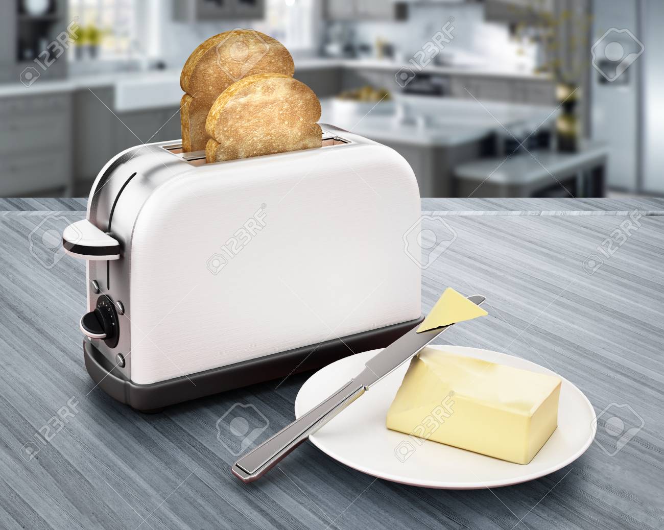 Butter And Knife Beside Toaster And Grilled Bread 3d Illustration Stock Photo Picture And Royalty Free Image Image Butter And Knife Beside Toaster And Grilled Bread 3d Illustration Stock Photo Picture And Royalty Free Image Image