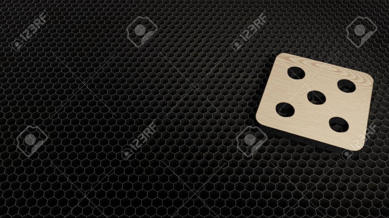 Laser Cut Plywood 3d Symbol Of Dice Render On Metal Honeycomb Inside Laser Engraving Machine Background Lizenzfreie Fotos Bilder Und Stock Fotografie Image