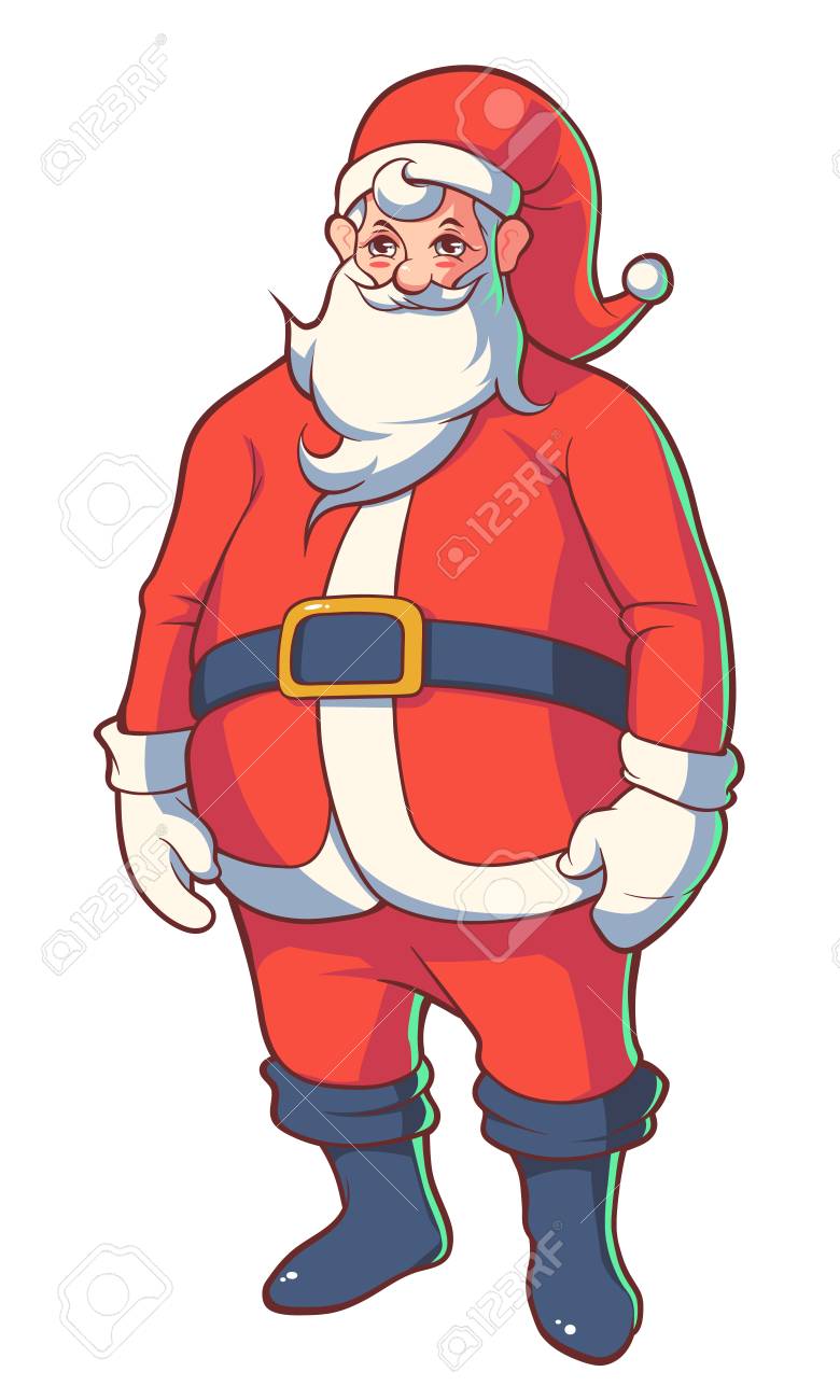 Illustration Couleur Du Pere Noel Dans Le Style De Bande Dessinee Clip Art Libres De Droits Vecteurs Et Illustration Image 67514889