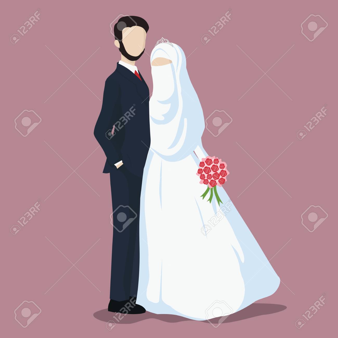 Illustration of Bride and Groom, Wedding Couple Cartoon Vector. - 109689108 Illustration of Bride and Groom, Wedding Couple Cartoon Vector. - 109689108