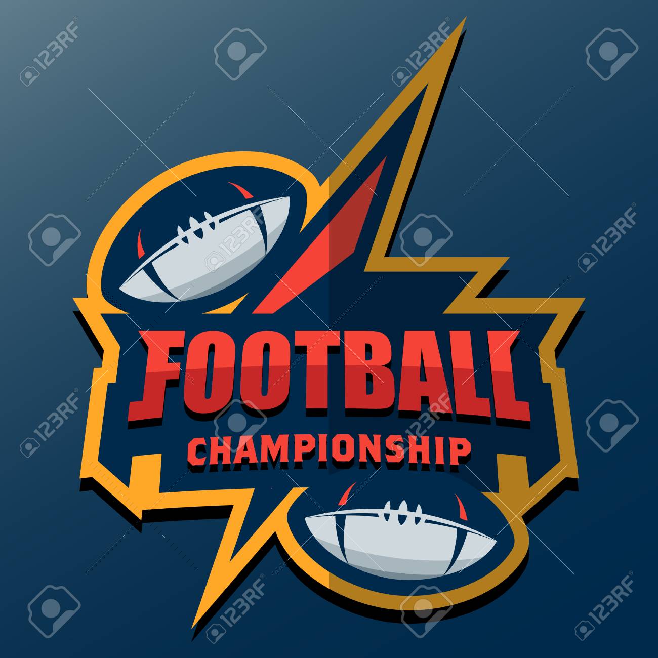 American football championship logo Royalty Free Vector