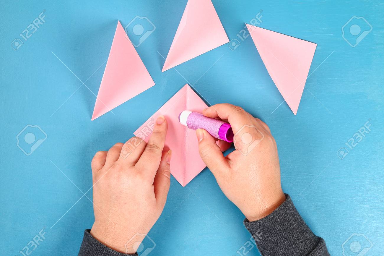 Diy Valentines Greeting Card Blue Wooden Background Gift Ideas Stock Photo Picture And Royalty Free Image Image 114667096