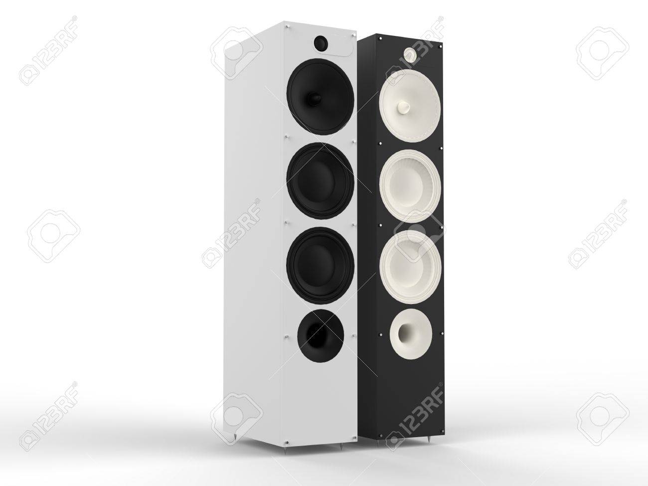 white hifi speakers