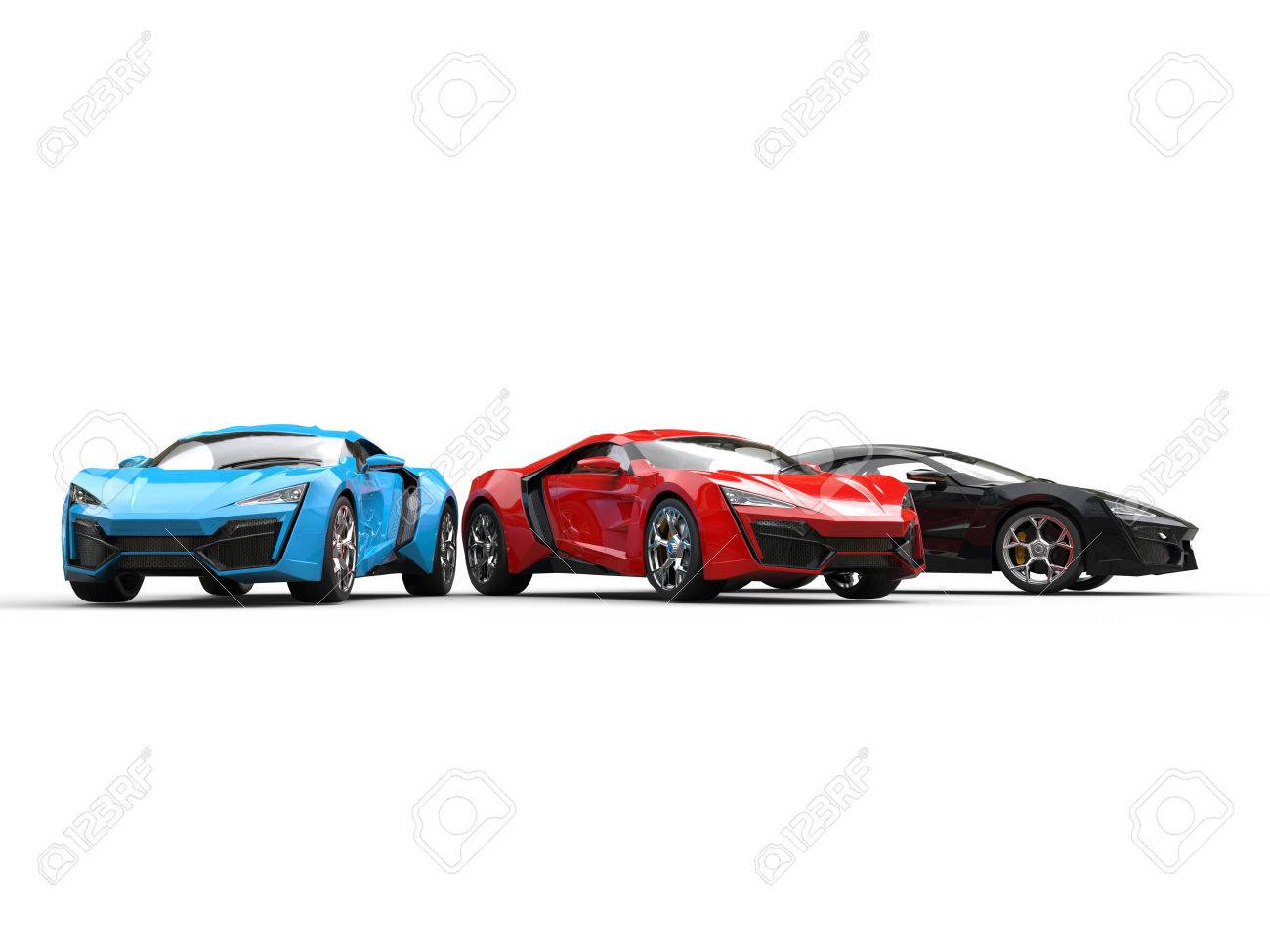 青 赤 黒のスポーツカー の写真素材 画像素材 Image