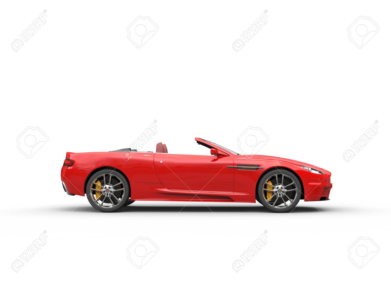 Red convertible sports car - studio shot - side view - 54730505 Red convertible sports car - studio shot - side view - 54730505