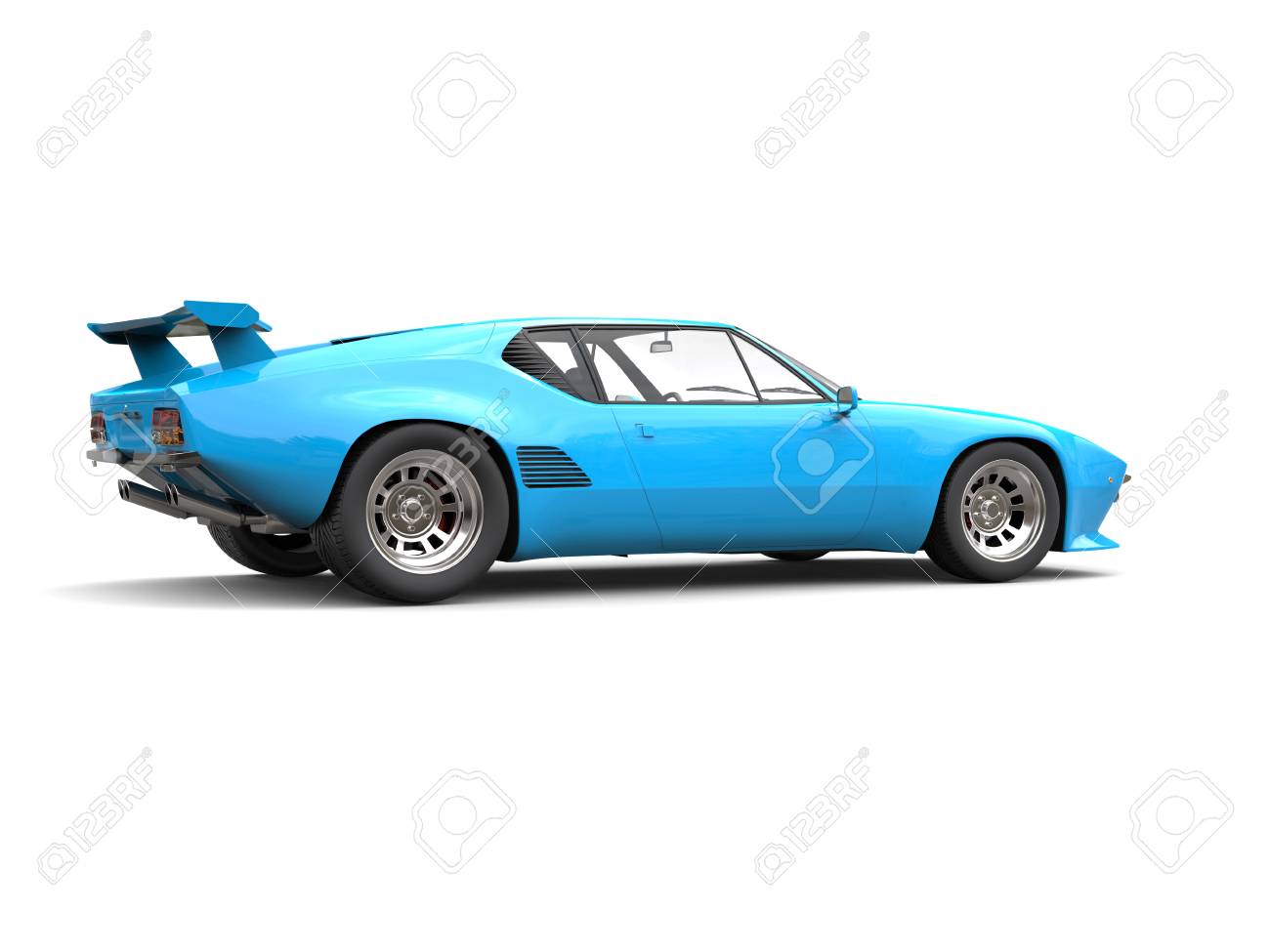 Eighties Sky Blue Concept Sports Car Stock Photo Picture And Royalty Free Image Image