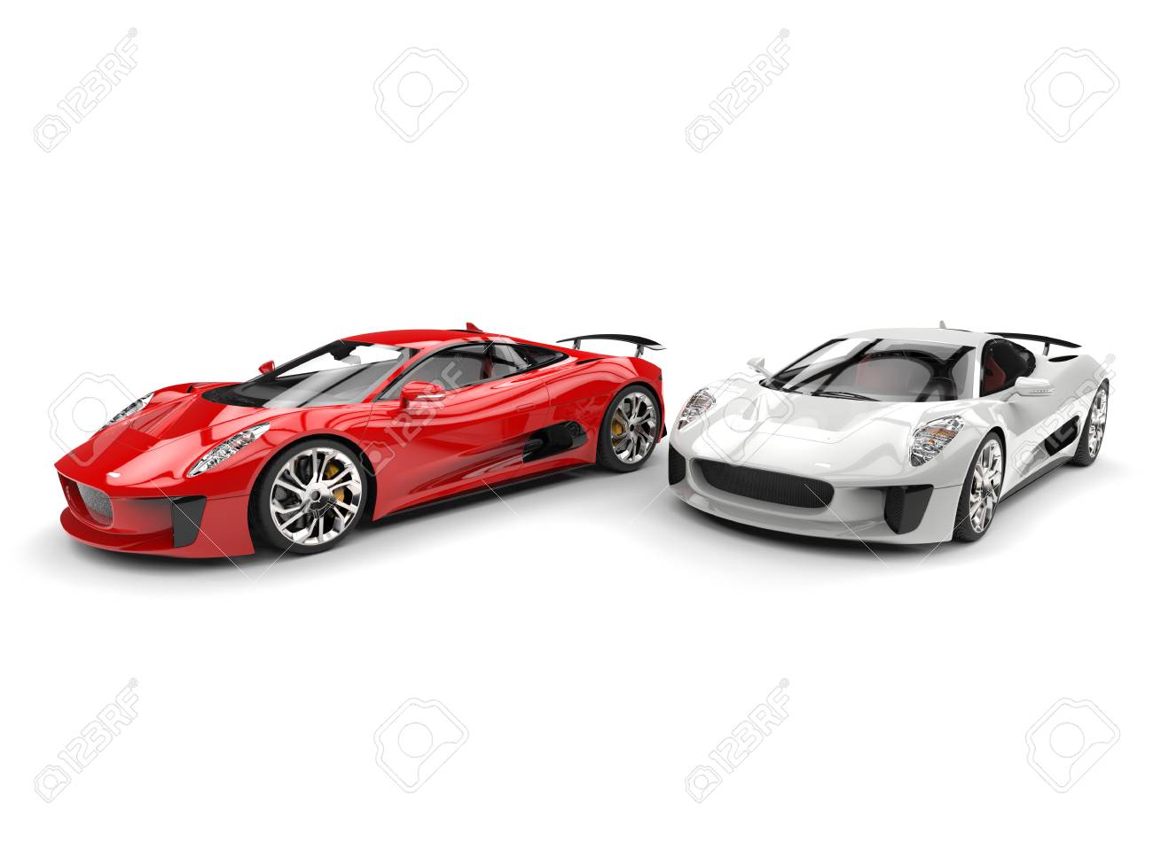 Red And White Elegant Super Sports Cars Stock Photo, Picture and Royalty  Free Image. Image 80170502., image size:1300x975