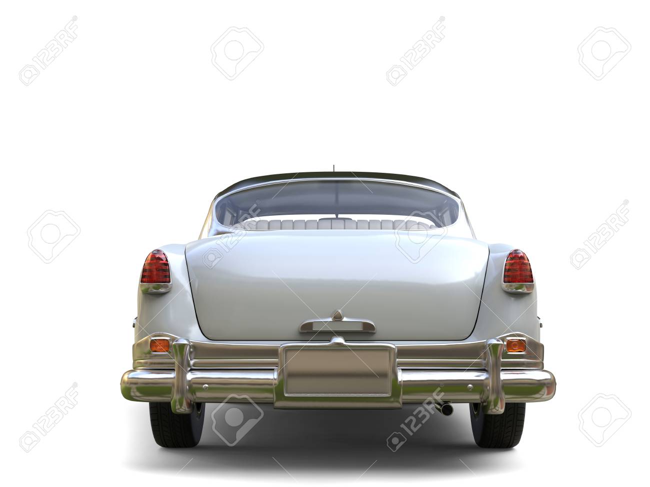 Amazing Vintage Car White Paint Back View Stock Photo Picture And Royalty Free Image Image 81064415