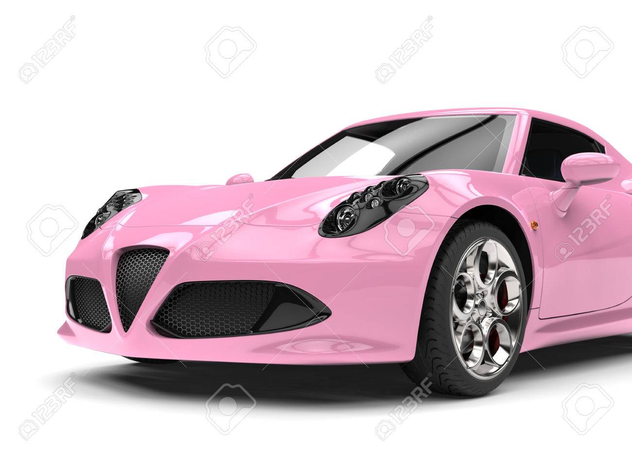 柔らかいピンク現代のスポーツカー カットを撮影 の写真素材 画像素材 Image