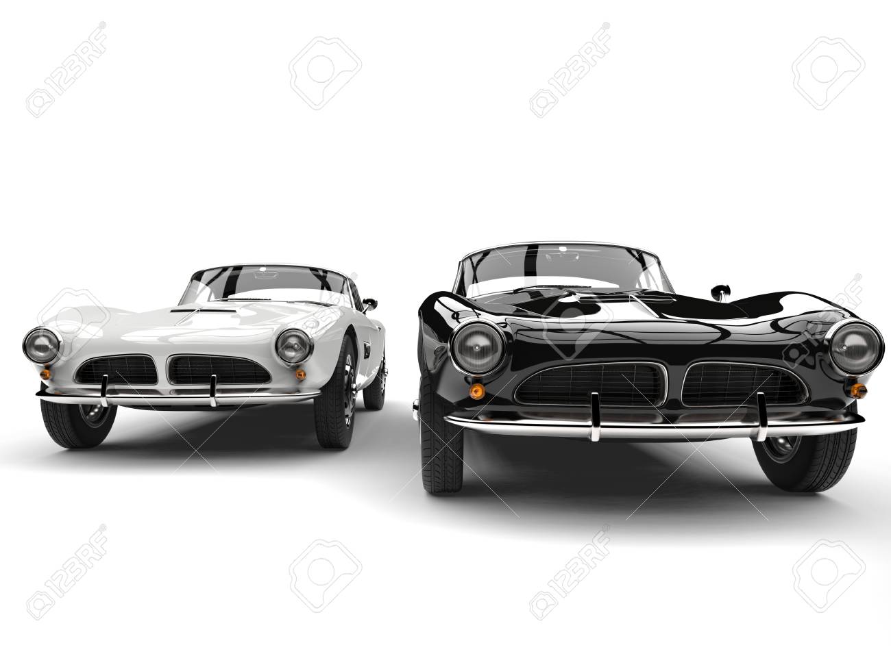 Beautiful Black And White Vintage Sports Cars Stock Photo Picture And Royalty Free Image Image 90389594