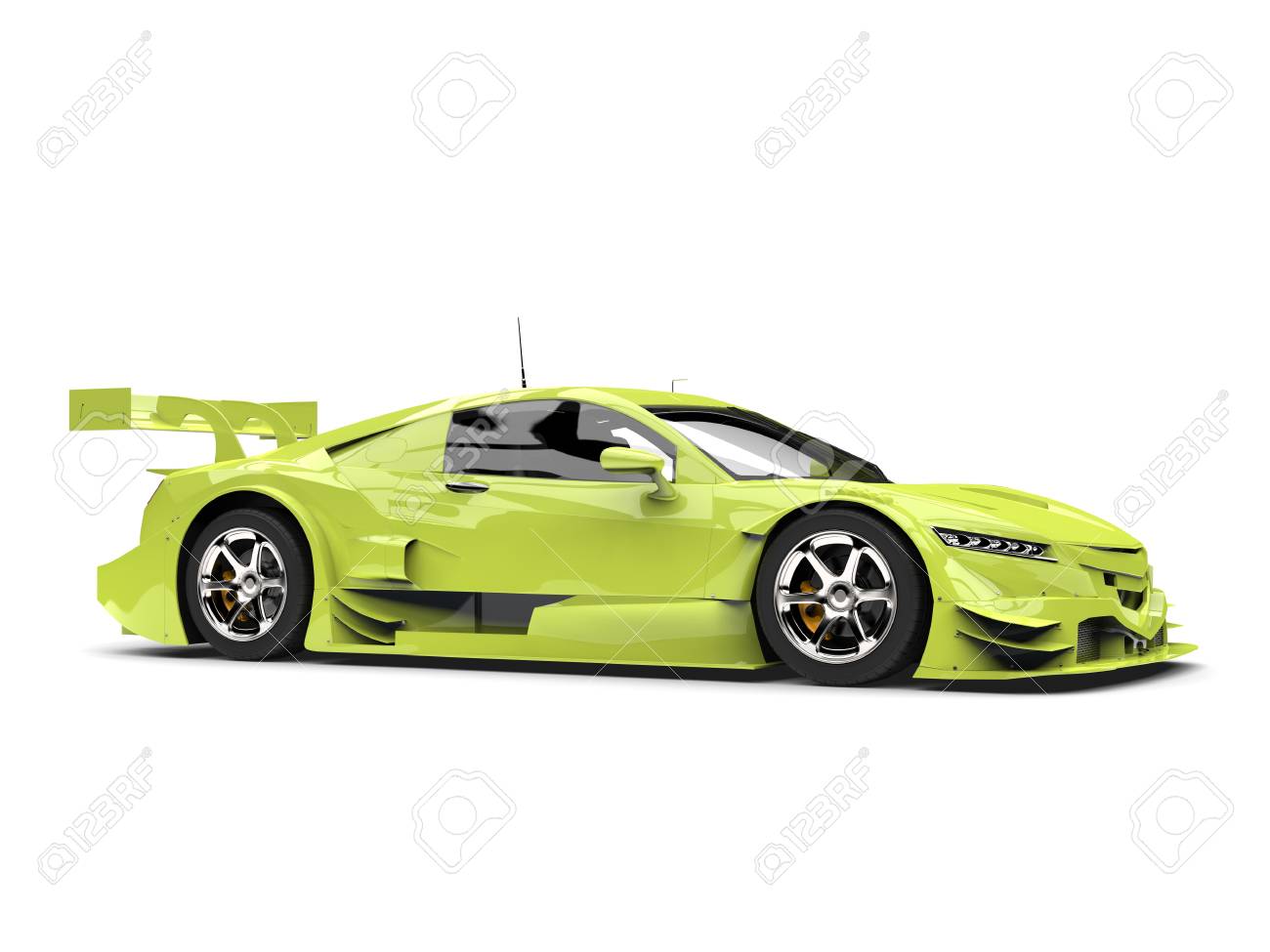 Lime Green Modern Sports Super Car Stock Photo, Picture and Royalty Free  Image. Image 109566245.