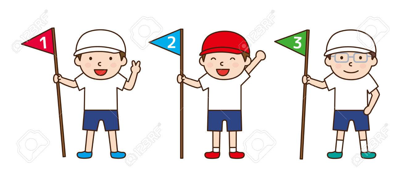 子供がランク順に並ぶ のイラスト素材 ベクタ Image