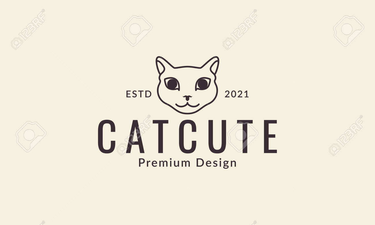 Cute cat symbol icon Royalty Free Vector Image