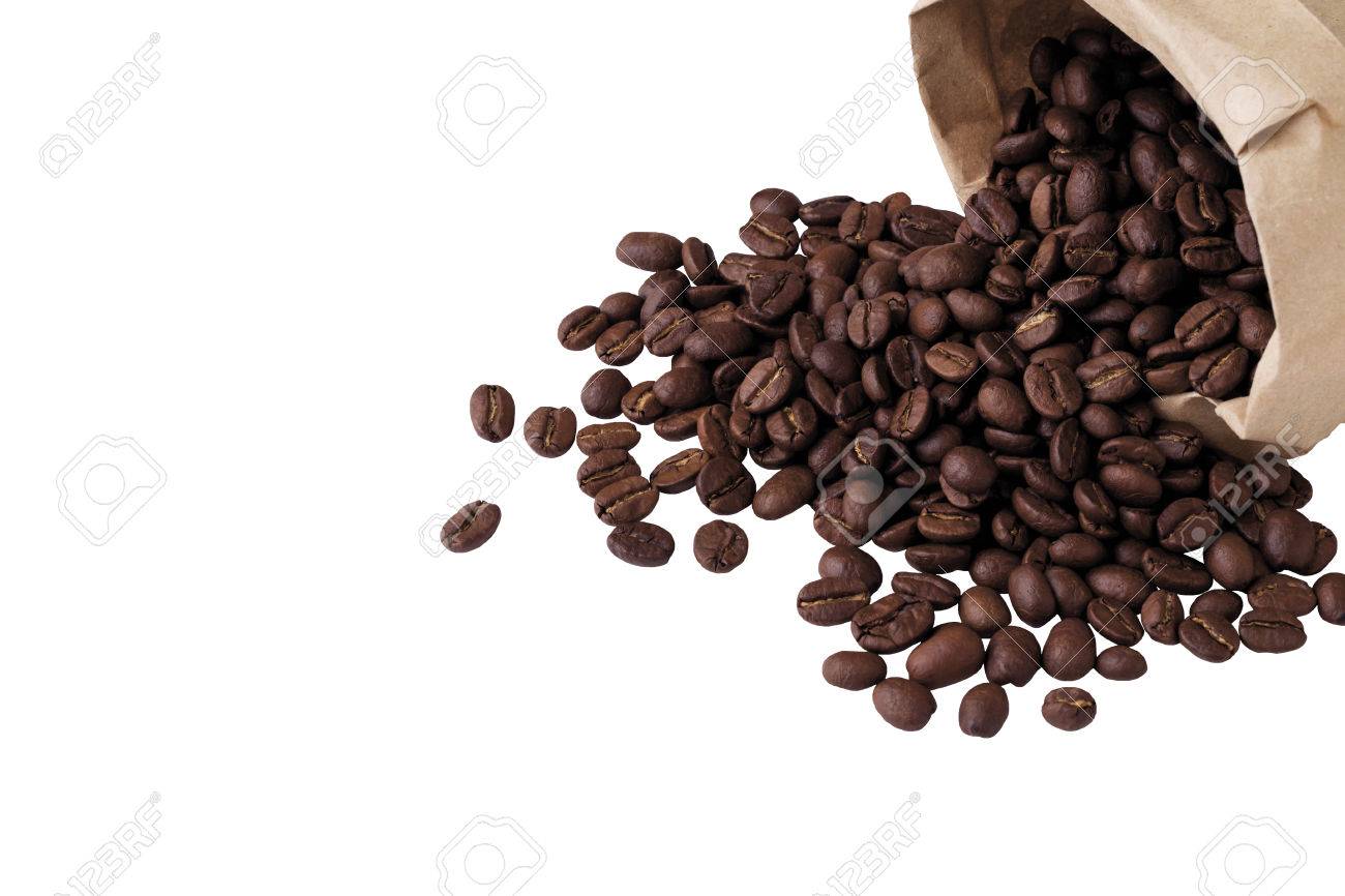 Coffee Beans Spill Out Of The Package Stock Photo Coffee Beans Spill Out Of The Package Stock Photo