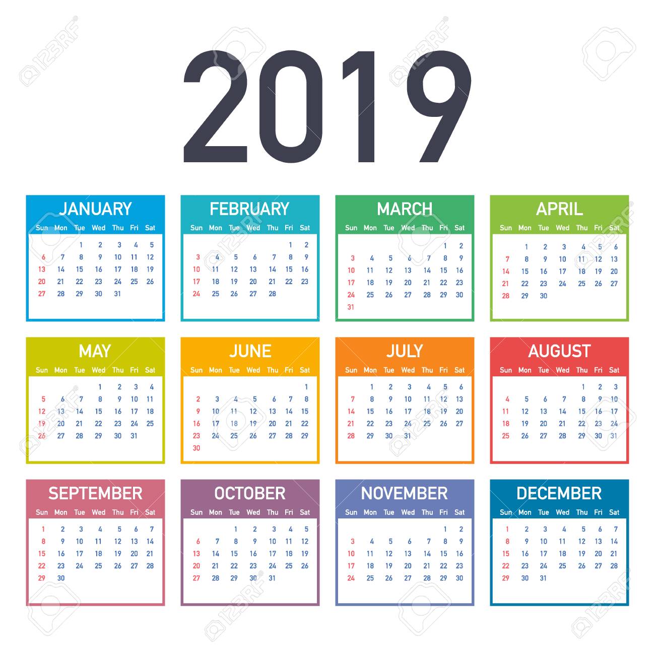 calendar 2019 week starts
