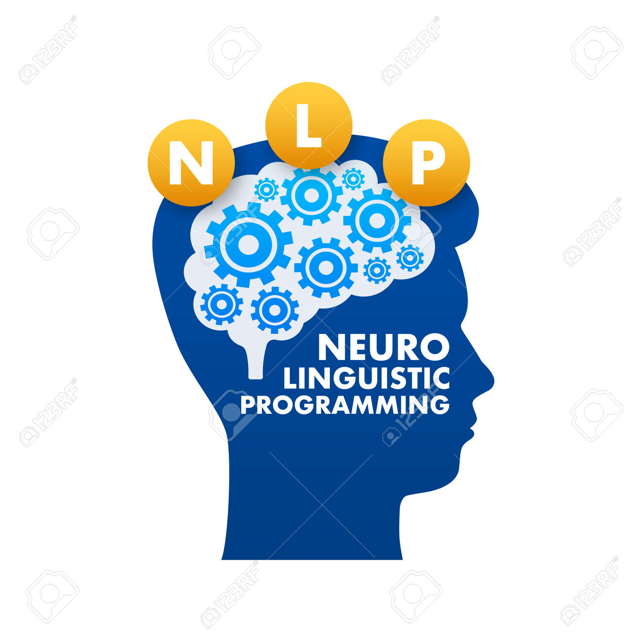 PNL Programación Neurolingüística Concepto Médico Vector Stock Ilustración  Ilustraciones svg, vectoriales, clip art vectorizado libre de derechos.  Image 188166431