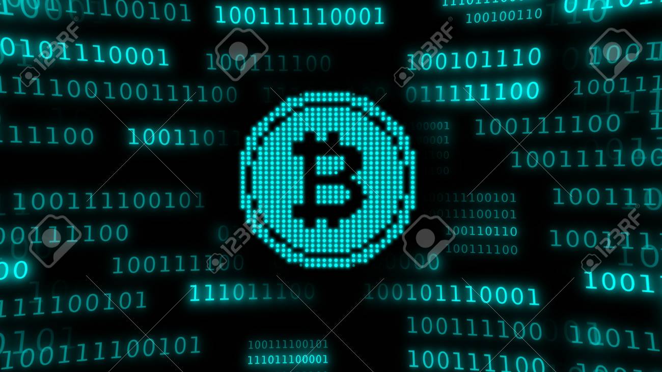 Minería Bitcoin. La Moneda Bitcoin Está En Código Binario. Ilustración Con  Moneda Criptográfica Fotos, retratos, imágenes y fotografía de archivo  libres de derecho. Image 98407316