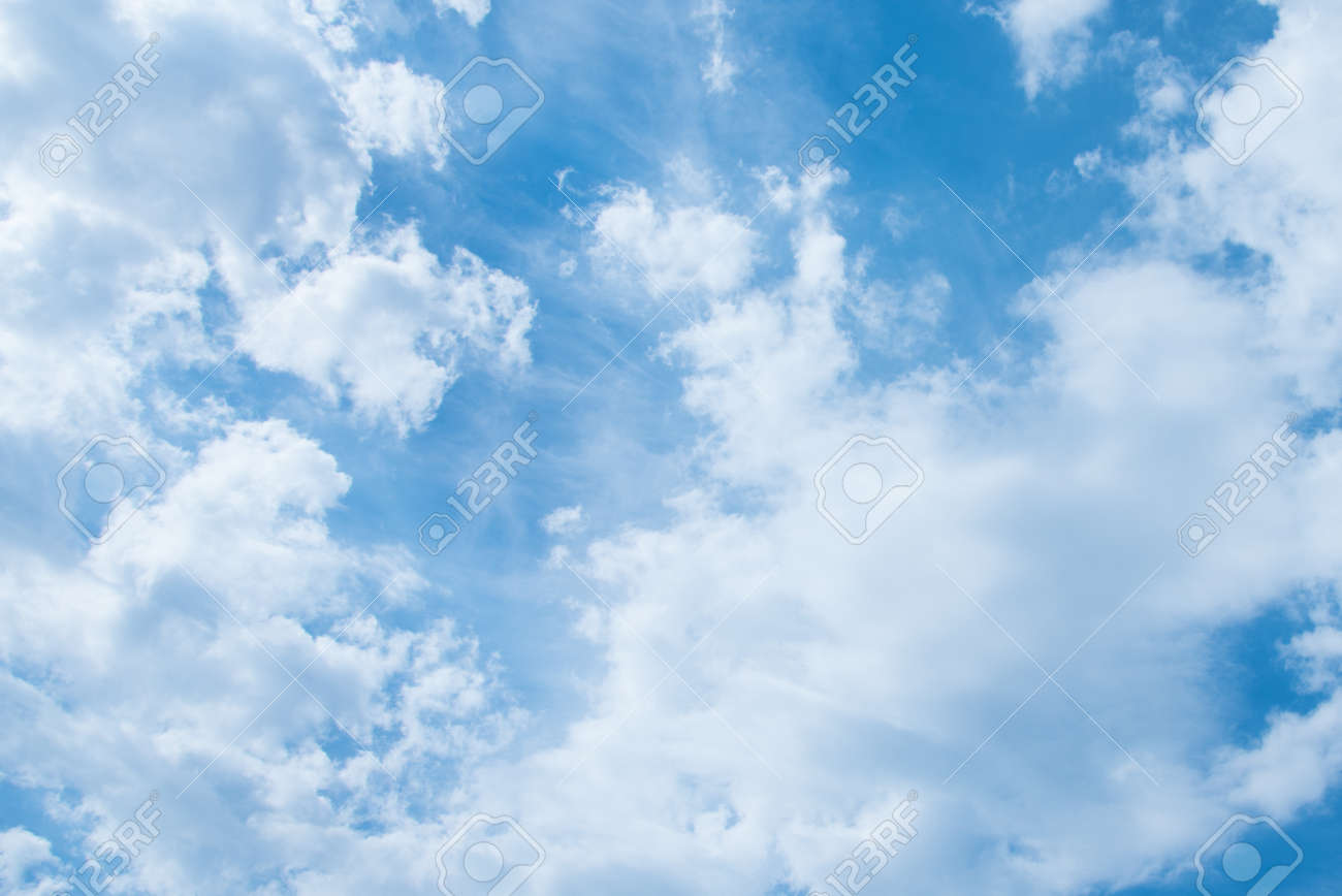 Blue sky and white clouds. Clouds texture. Nice sunny sky. A positive picture - 168593944 Blue sky and white clouds. Clouds texture. Nice sunny sky. A positive picture - 168593944