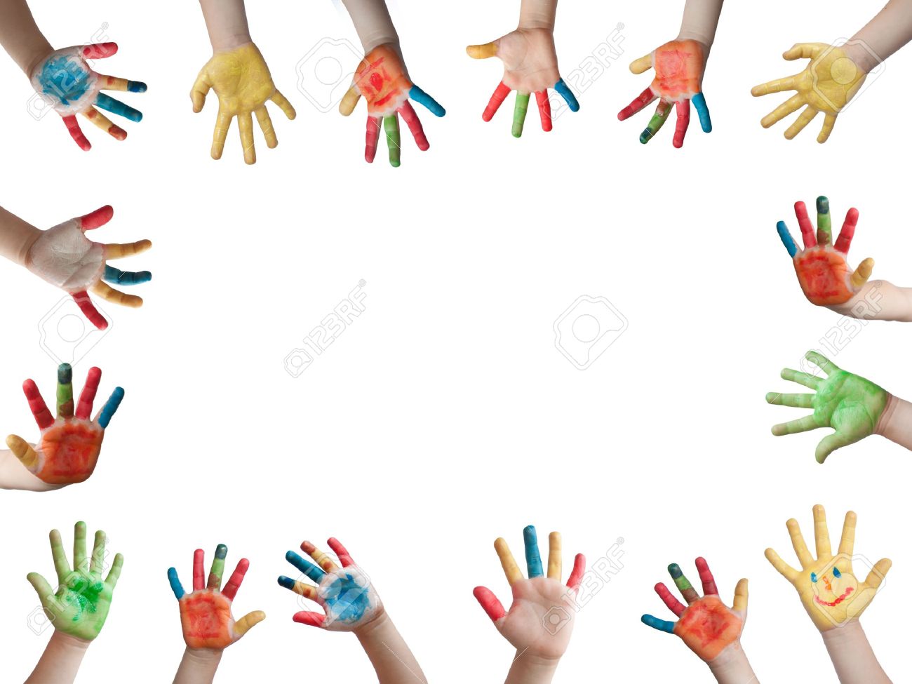 children painted hands stock photo picture and royalty free image