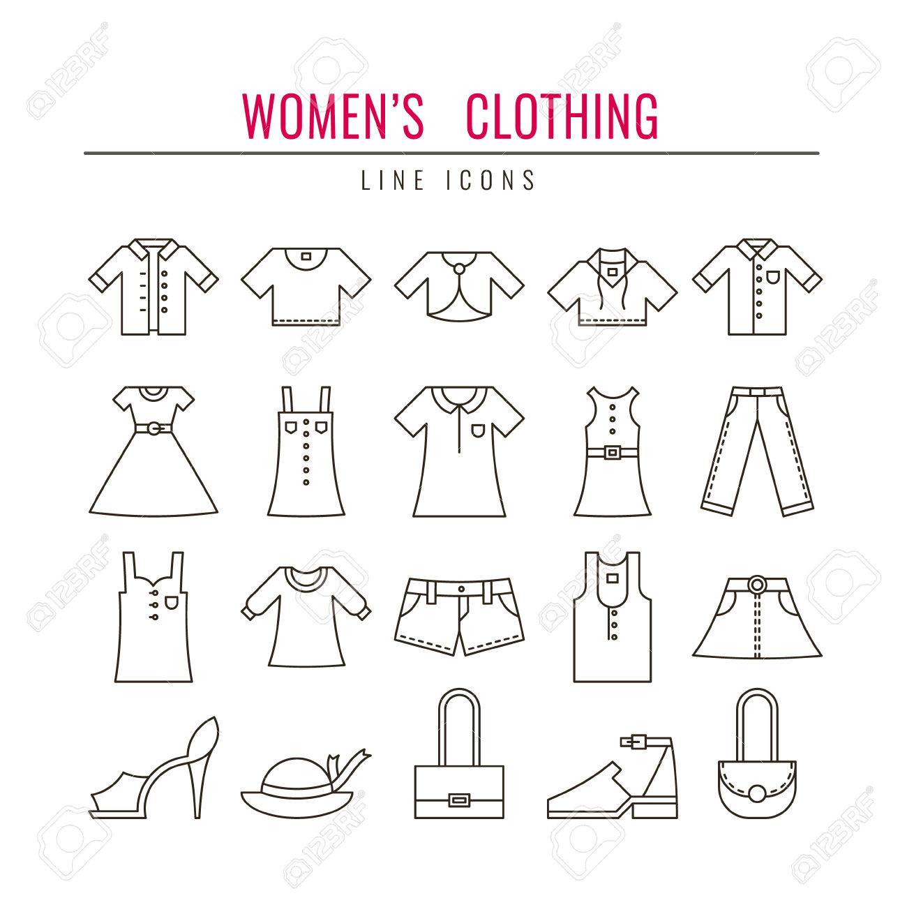 女子服アウトラインのアイコンを設定します ウェブサイト バナー インフォ グラフィック イラスト ポスター ラベルのデザイン要素です ベクトル線スタイルの図 のイラスト素材 ベクタ Image 女子服アウトラインのアイコンを設定します ウェブサイト バナー インフォ グラフィック イラスト ポスター ラベルのデザイン要素です ベクトル線スタイルの図 のイラスト素材 ベクタ Image