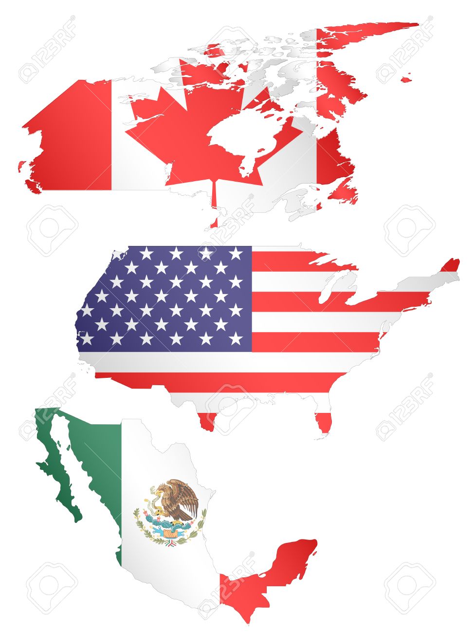 north america maps with