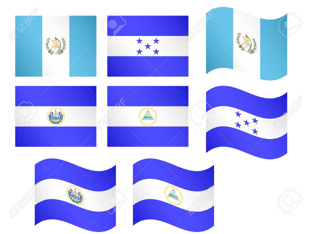 central america flags 1 eps 10 royalty free cliparts vectors and