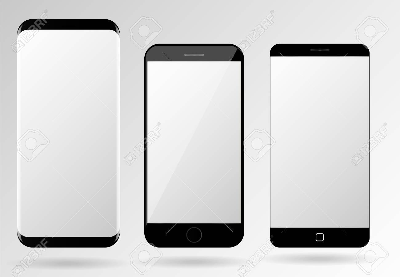 smartphone mockup blank mobile phone template frameless cellphone