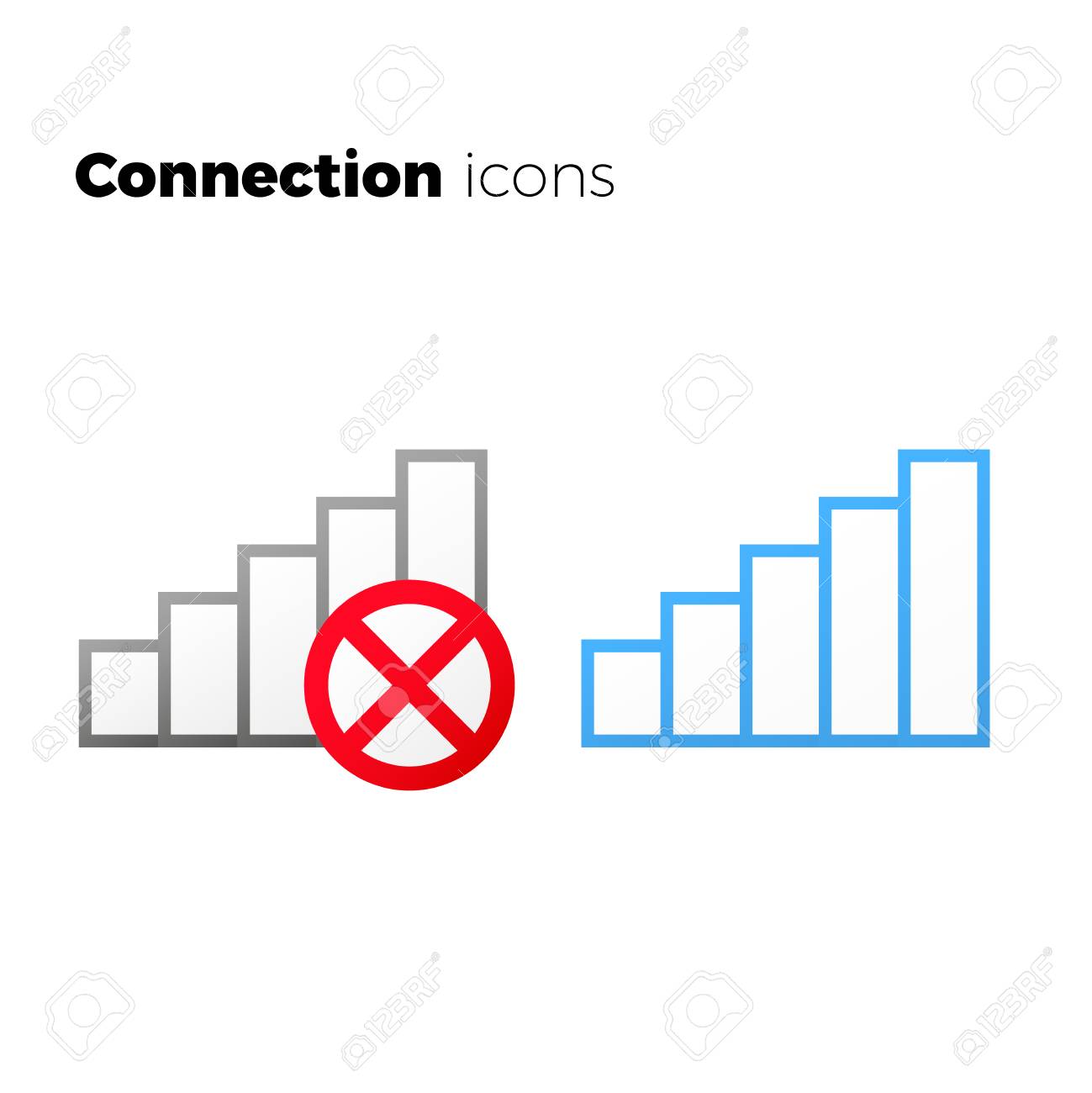 internet access icon set no connection symbol wifi wireless connection symbol Stock Vector - 82029089