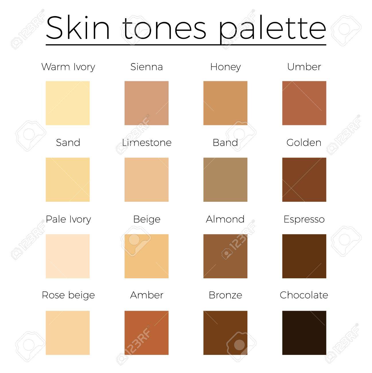 Skin Complexion Color Chart