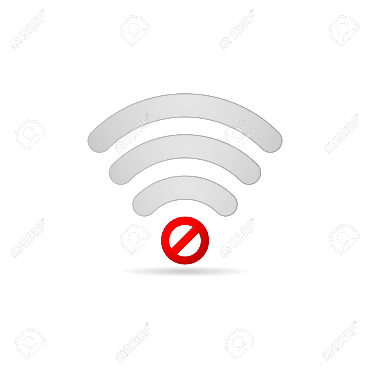 No Wifi Bad Connection Broken Signal Vector Icon. Offline Mode Symbol  Royalty Free SVG, Cliparts, Vectors, and Stock Illustration. Image  106385020., image size:1299x1300